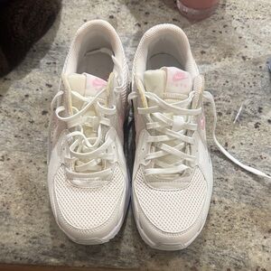Nike Cream and Pink Athletic Shoes